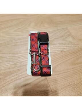 Plaid Dog Leash & Collar Set